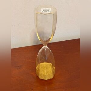 Pottery Barn Gold Sand Timer - Modern Decorative Accent - 9” H x 2” W